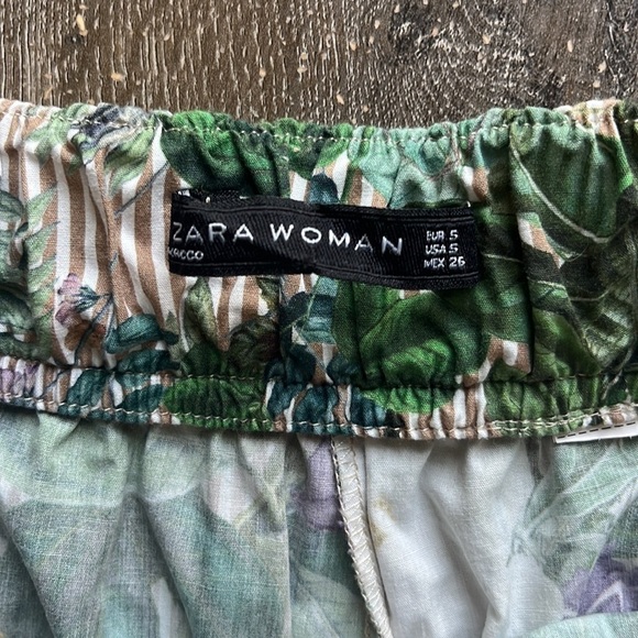 ZARA Floral Stripe Print Culottes Small - Picture 8 of 15